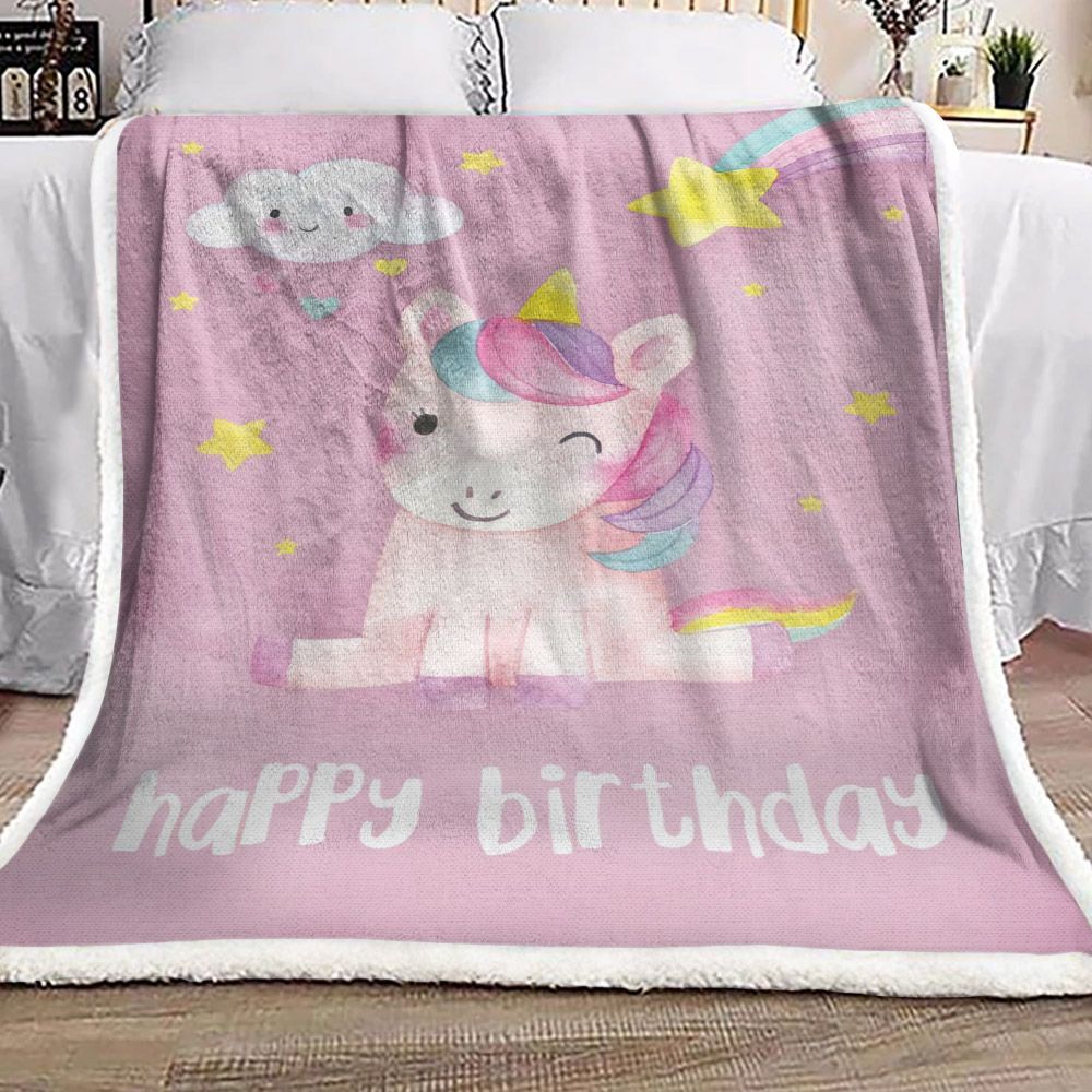 Unicorn Sherpa Fleece Blanket