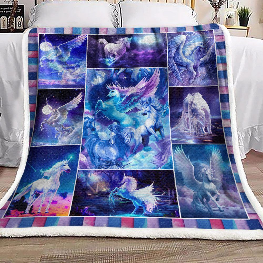 Unicorn Sherpa Fleece Blanket