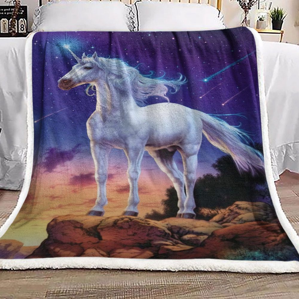 Unicorn Sherpa Fleece Blanket