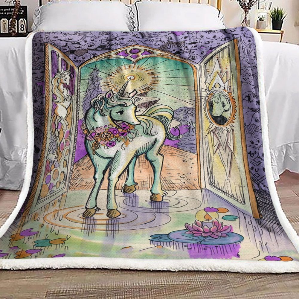 Unicorn Sherpa Fleece Blanket