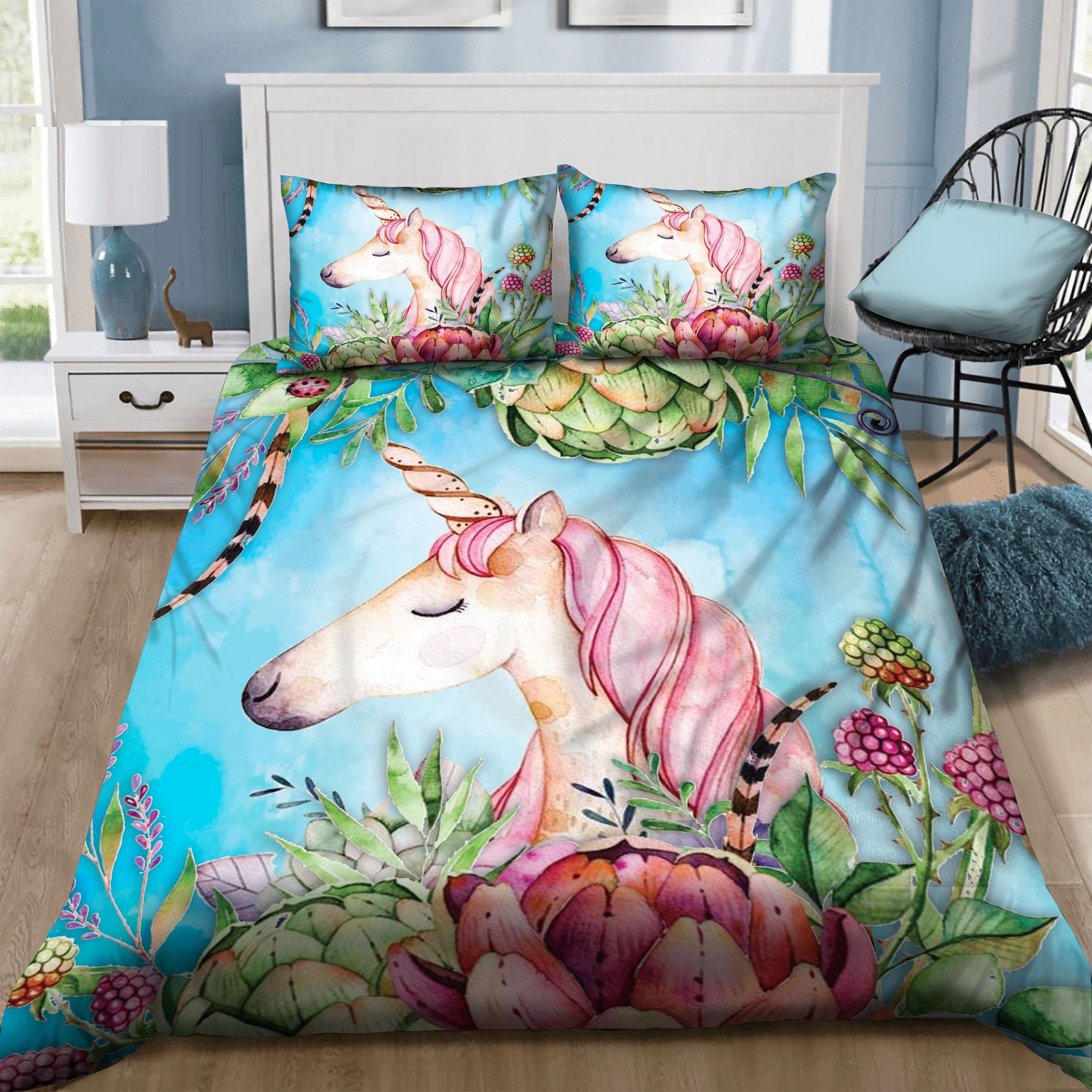 Unicorn Cactus  Bedding Set