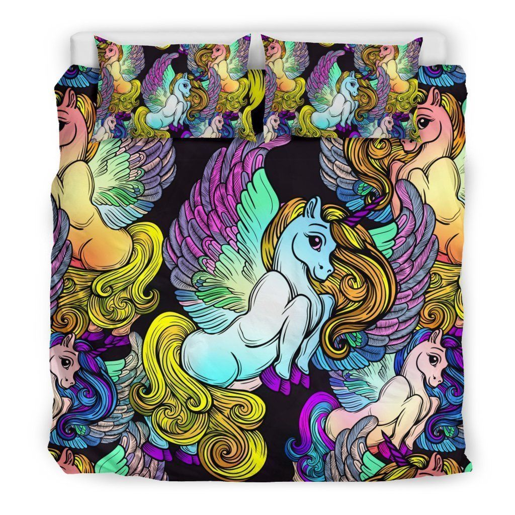 Unicorn Cartoon Cool Design Comfortable Bedding Set