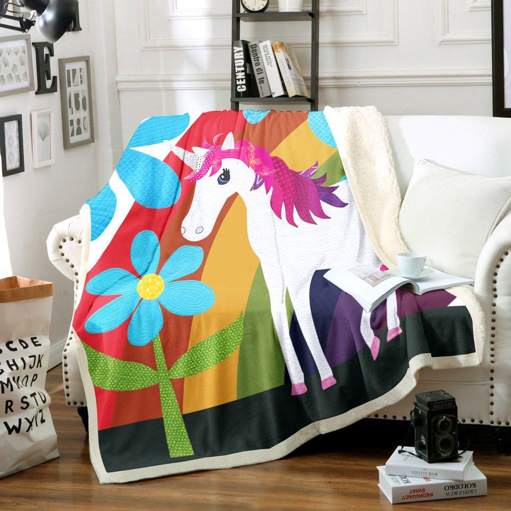 Unicorn Sherpa Fleece Blanket
