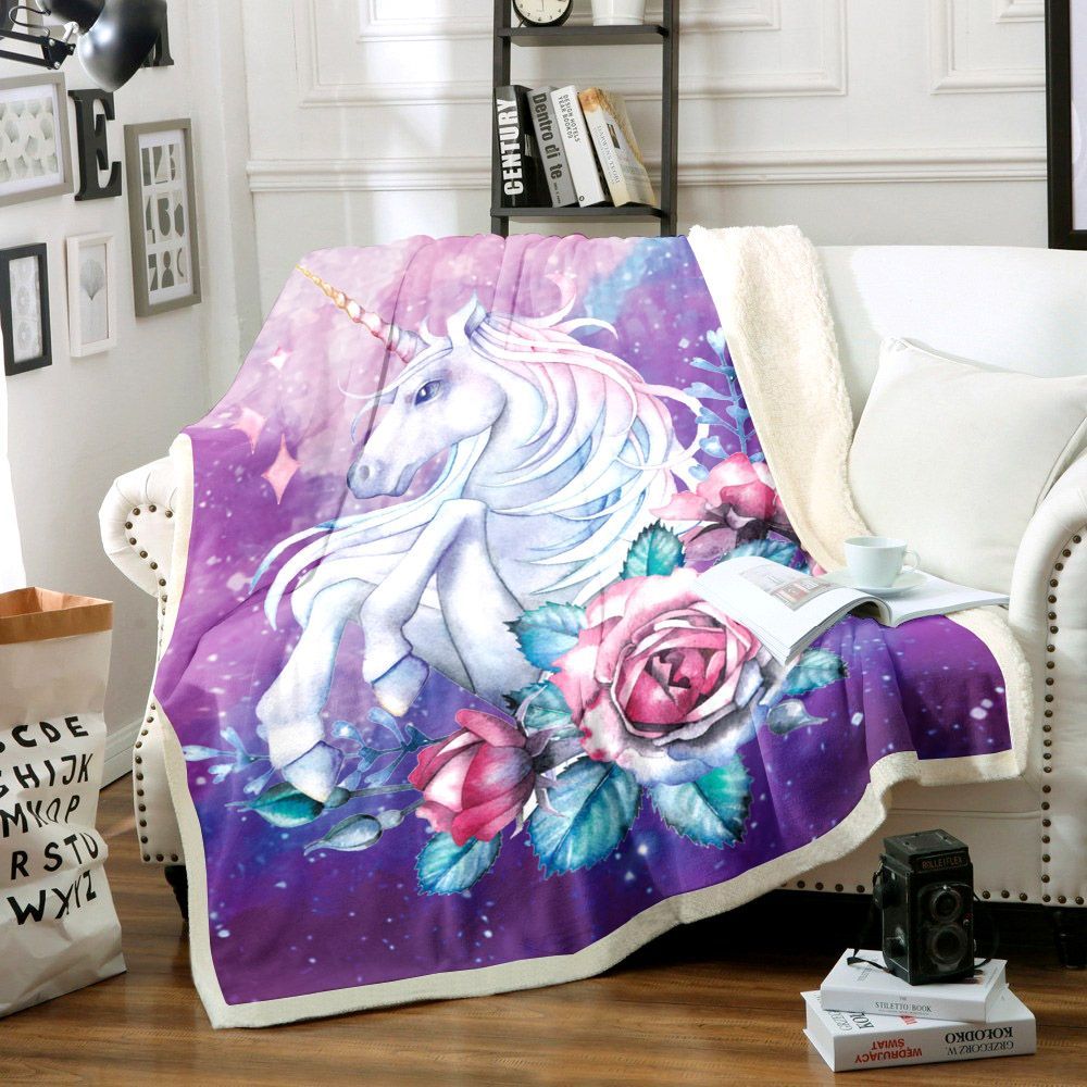 Unicorn Sherpa Fleece Blanket