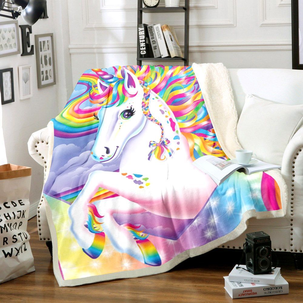 Unicorn Sherpa Fleece Blanket