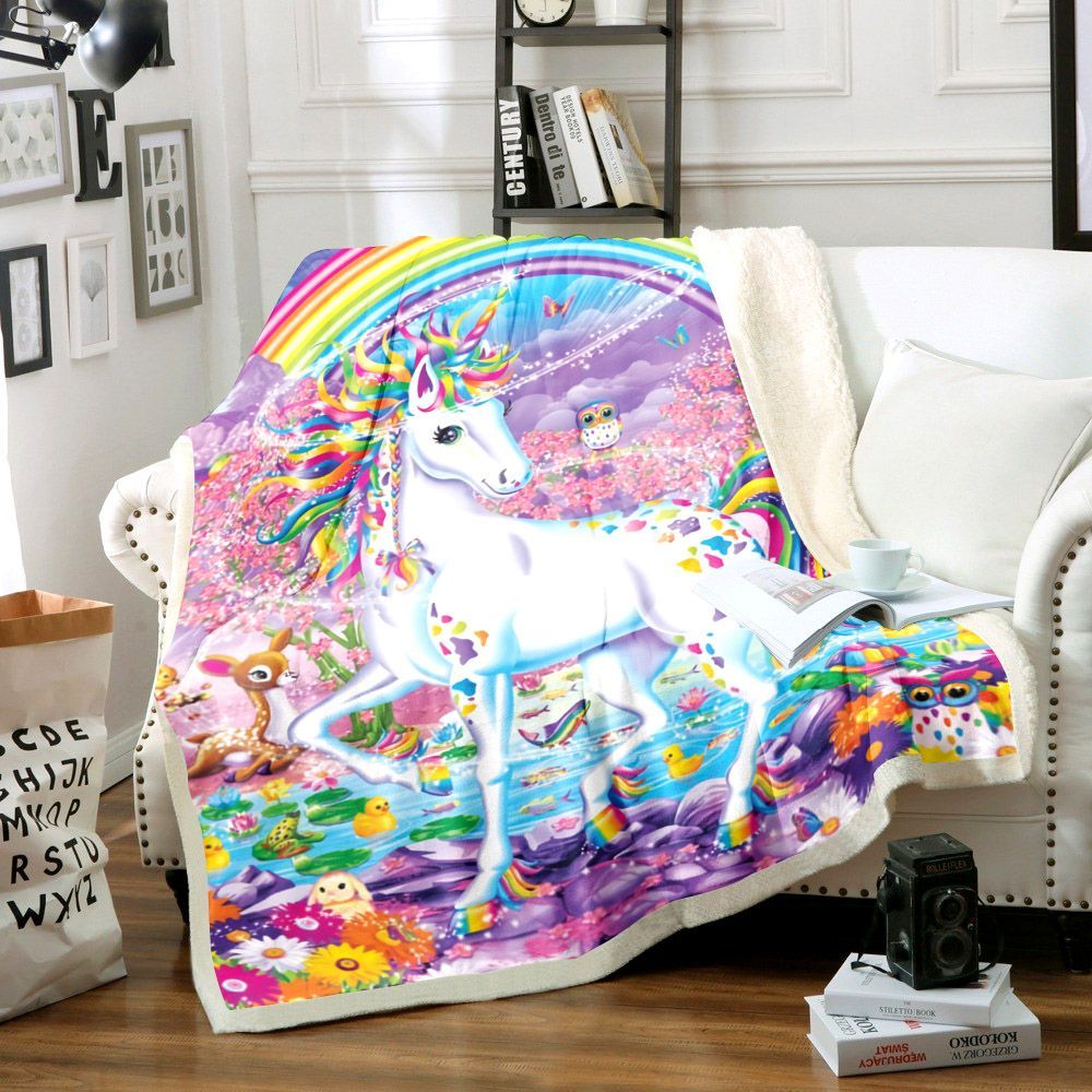 Unicorn Sherpa Fleece Blanket