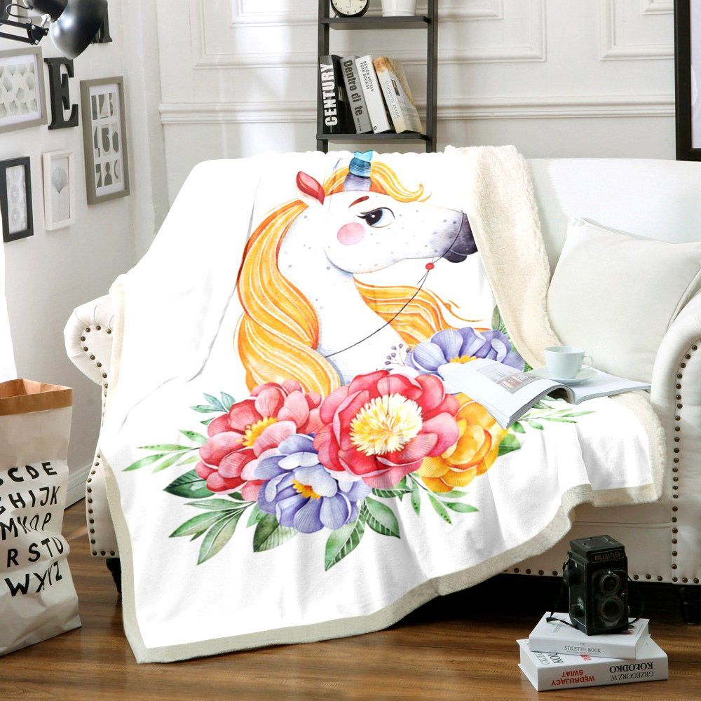 Unicorn Sherpa Fleece Blanket
