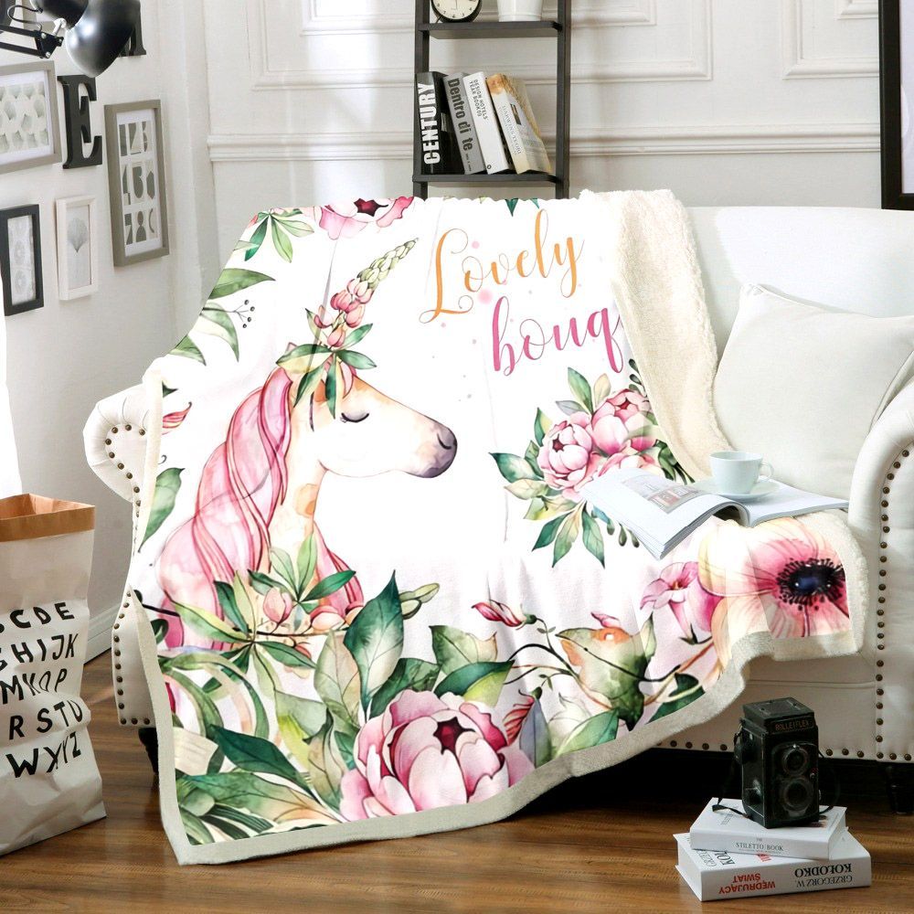 Unicorn Sherpa Fleece Blanket