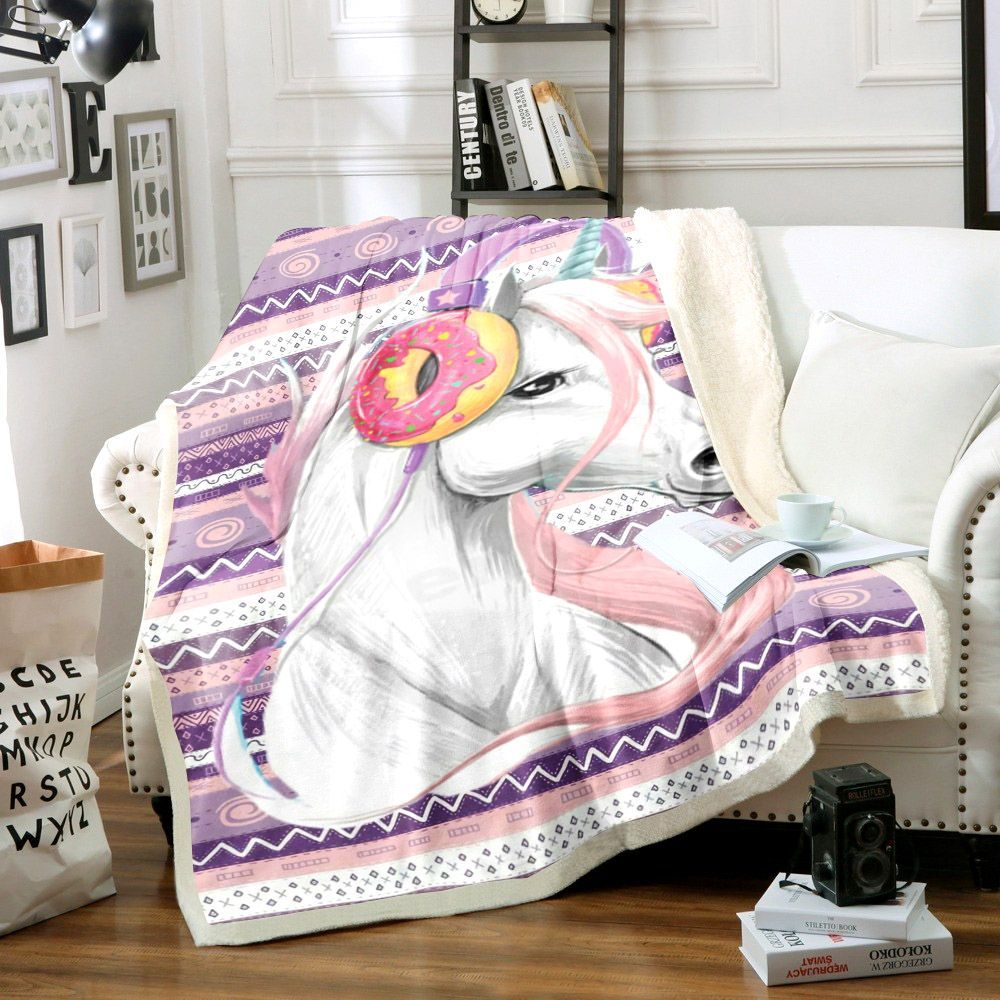 Unicorn Sherpa Fleece Blanket