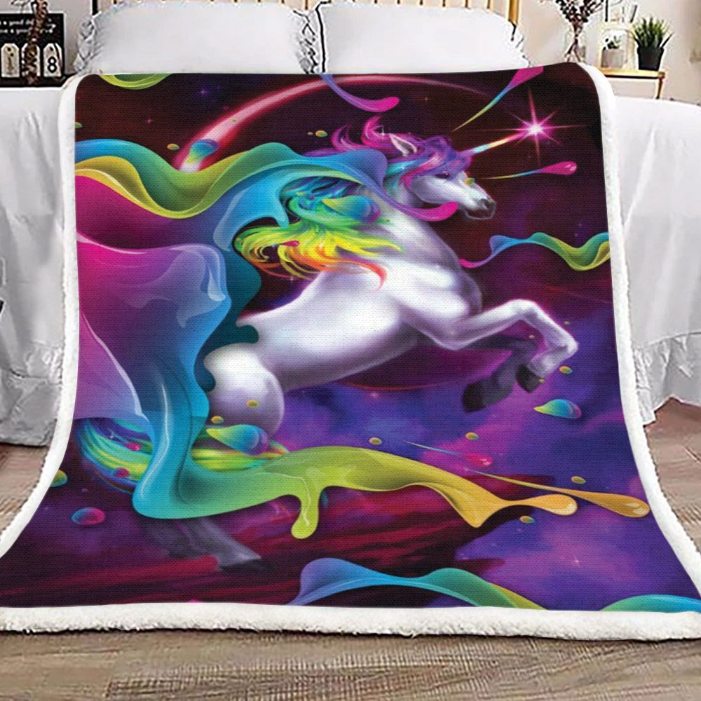 Unicorn Sherpa Fleece Blanket