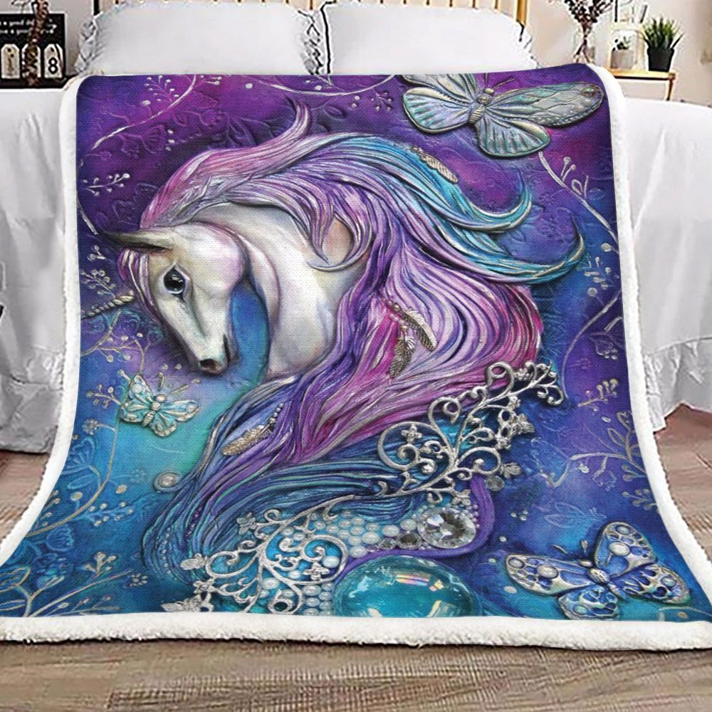 Unicorn Sherpa Fleece Blanket