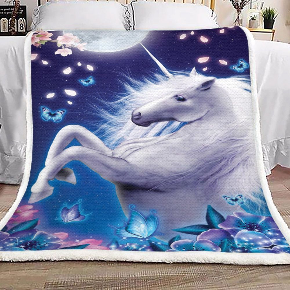 Unicorn Sherpa Fleece Blanket