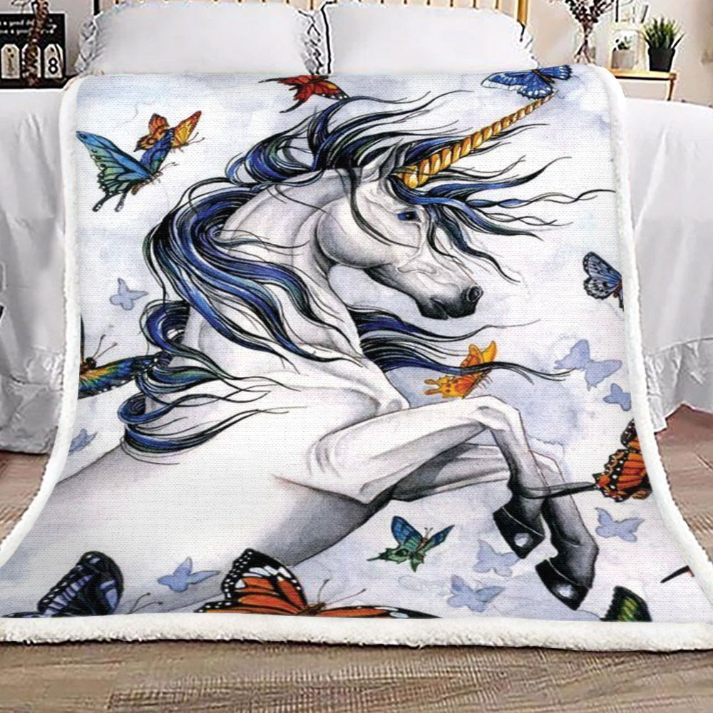 Unicorn Sherpa Fleece Blanket