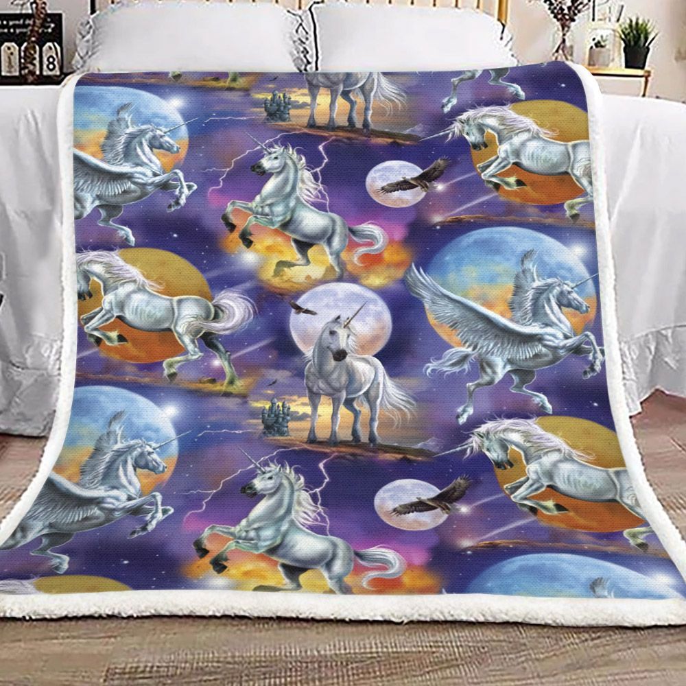 Unicorn Sherpa Fleece Blanket