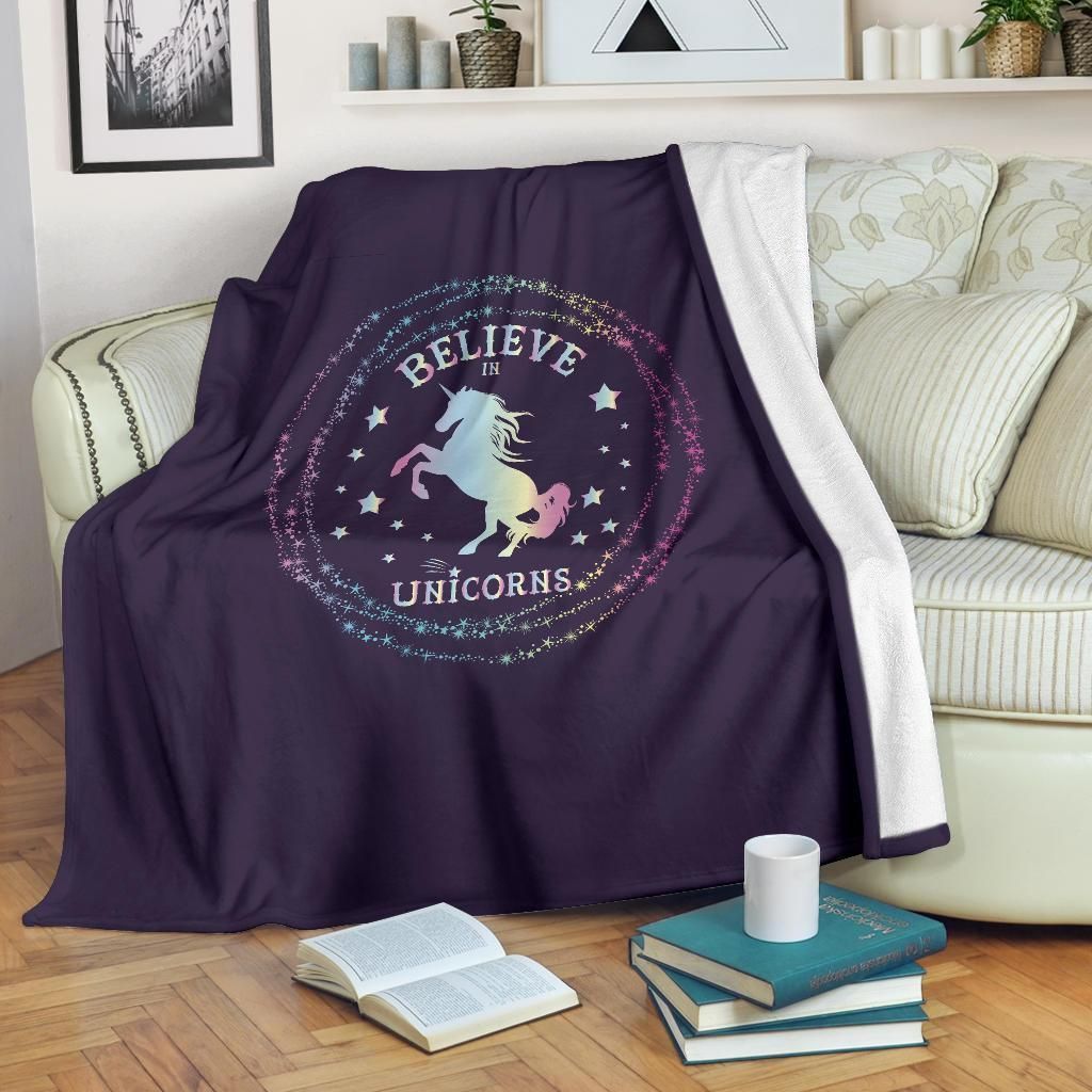 Unicorn Circle Sherpa Fleece Blanket