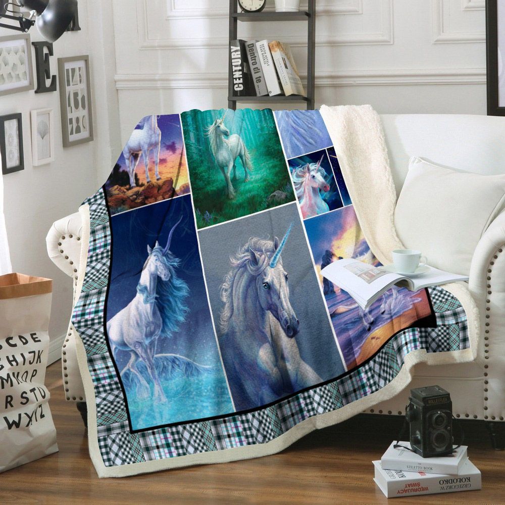 Unicorn Sherpa Fleece Blanket