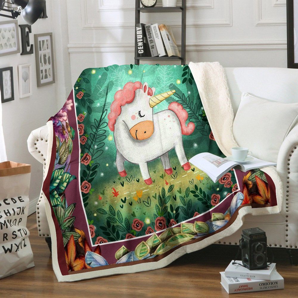 Unicorn Sherpa Fleece Blanket
