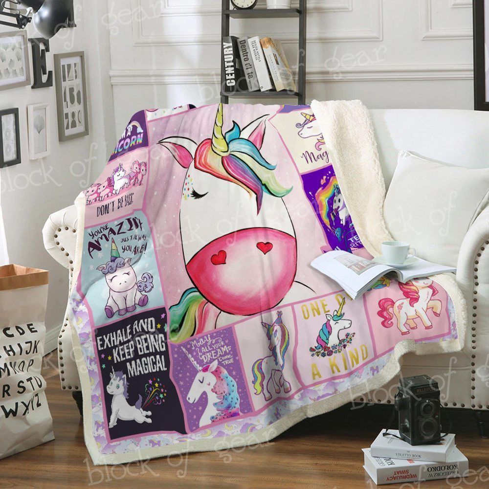 Unicorn Sherpa Fleece Blanket