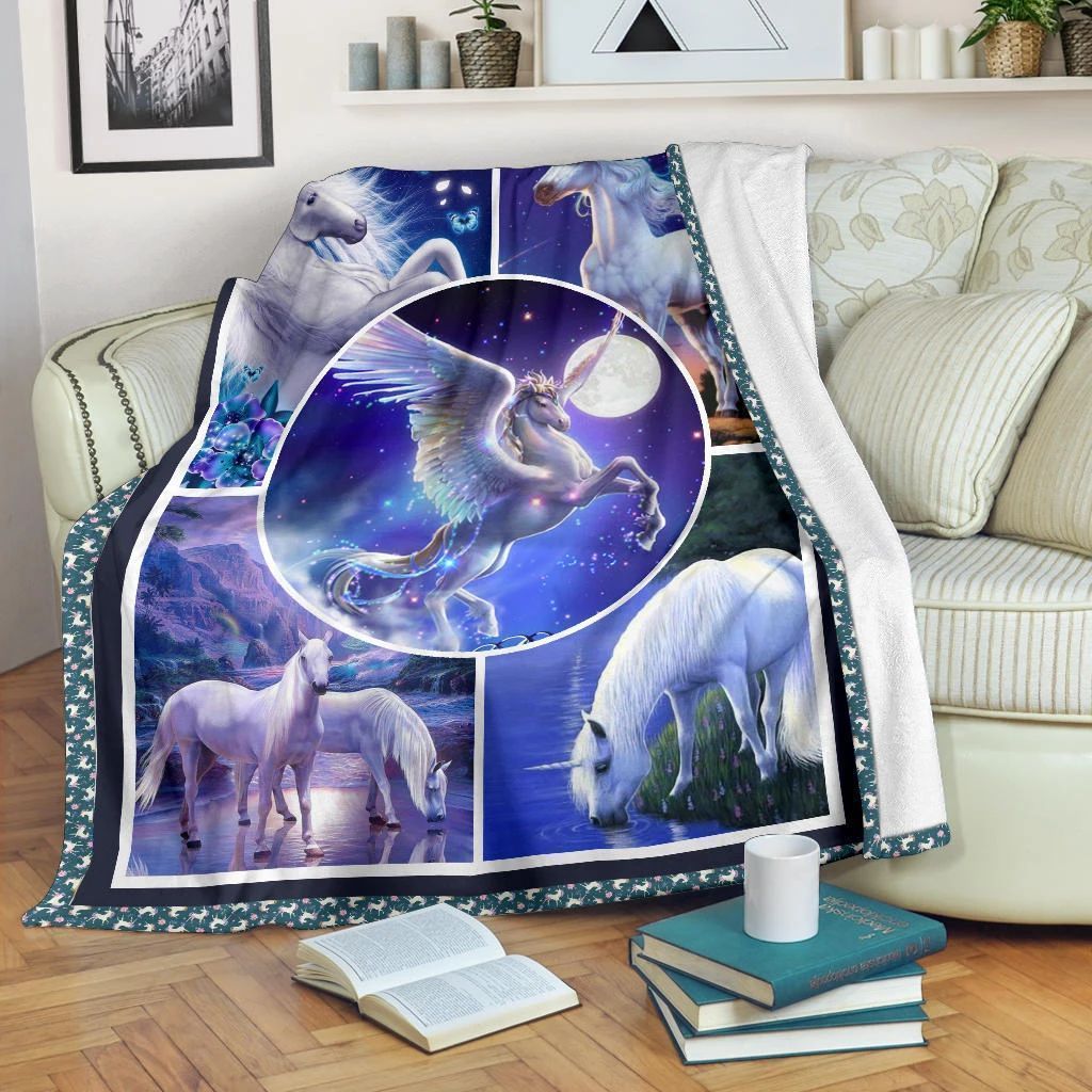 Unicorn Sherpa Fleece Blanket