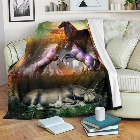 Unicorn Sherpa Fleece Blanket