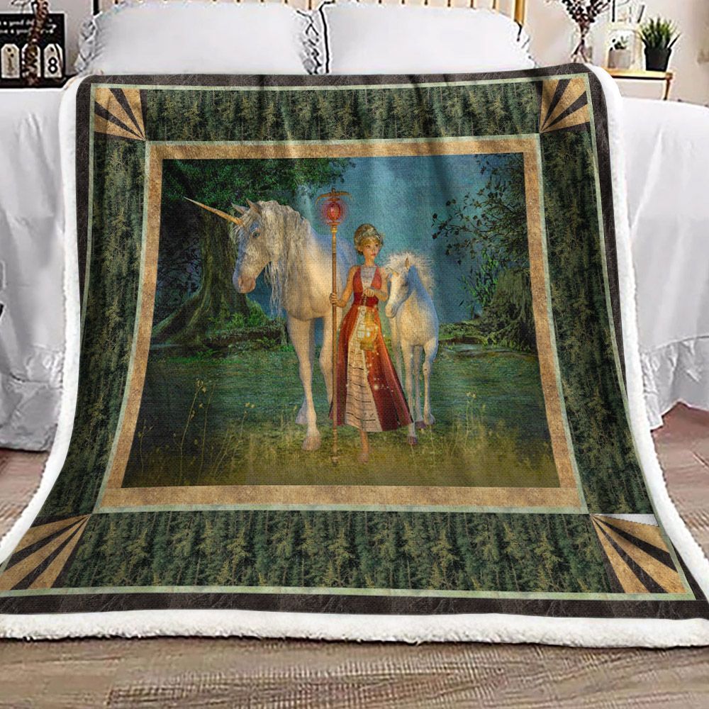 Unicorn Sherpa Fleece Blanket