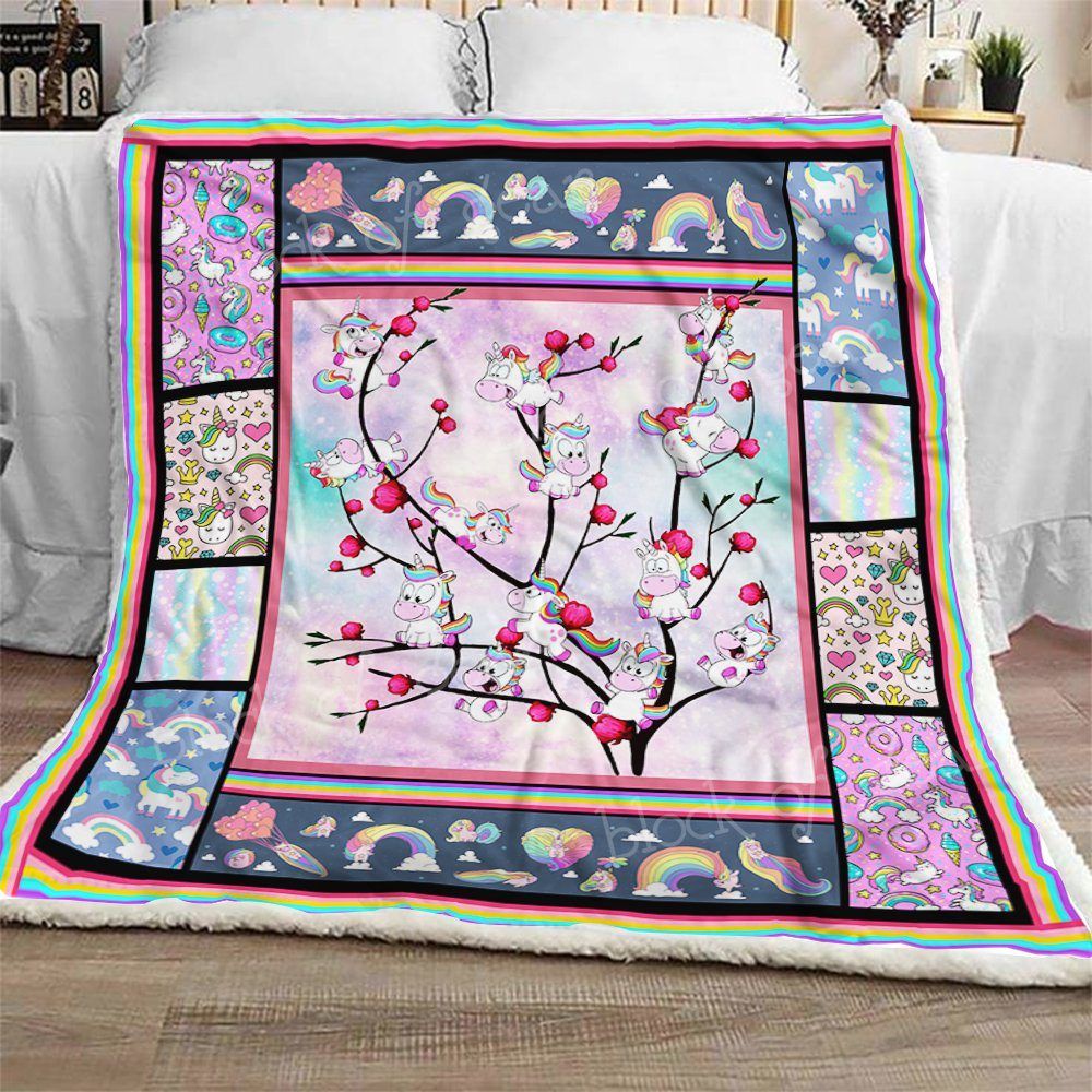 Unicorn Sherpa Fleece Blanket