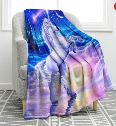 Unicorn Sherpa Fleece Blanket