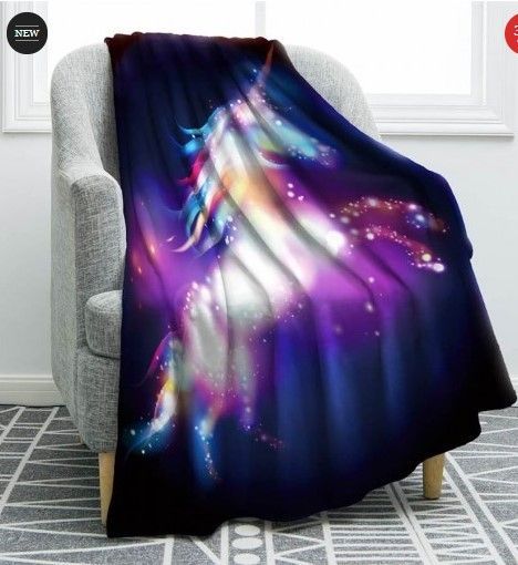 Unicorn Sherpa Fleece Blanket