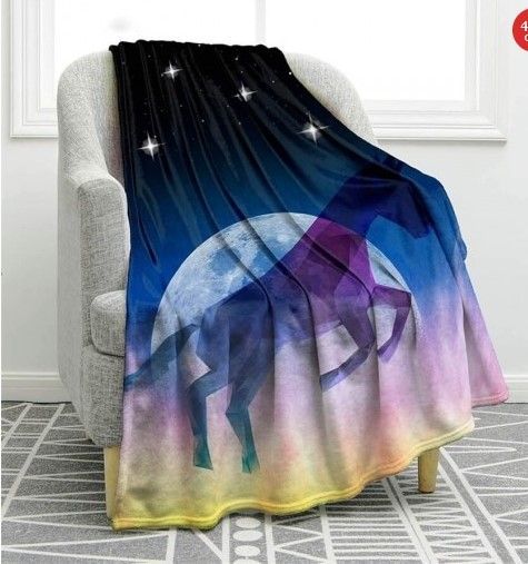 Unicorn Sherpa Fleece Blanket