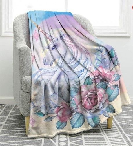 Unicorn Sherpa Fleece Blanket