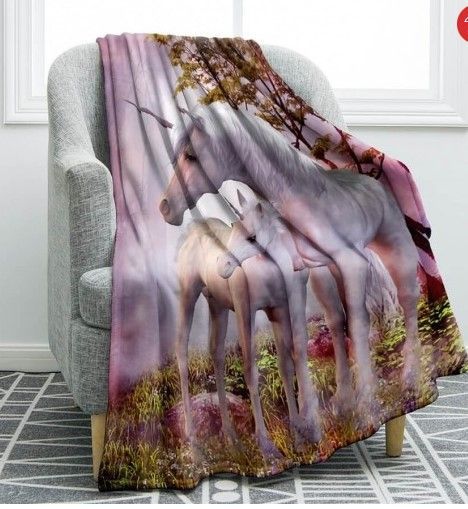 Unicorn Sherpa Fleece Blanket