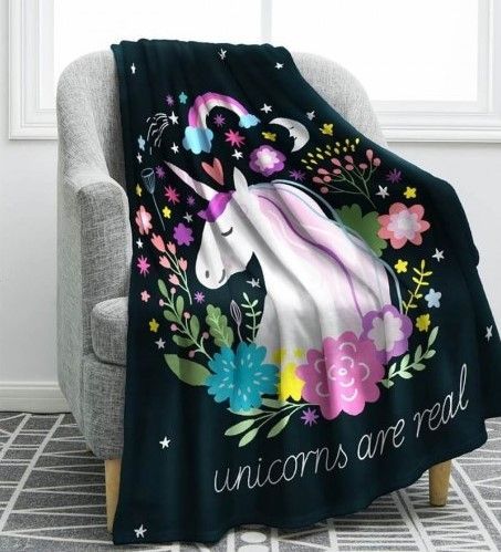 Unicorn Sherpa Fleece Blanket