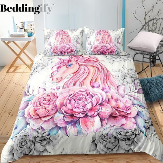 Unicorn Cotton Bed Sheets Spread Comforter Bedding Set