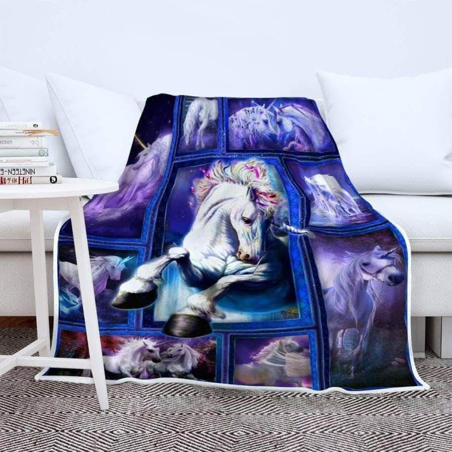 Unicorn Sherpa Fleece Blanket