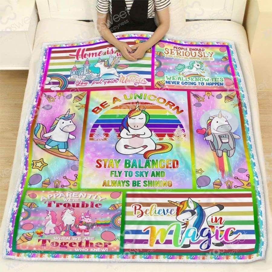 Unicorn Sherpa Fleece Blanket