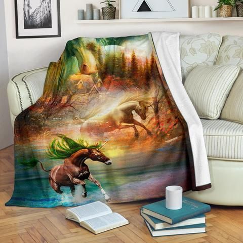 Unicorn Sherpa Fleece Blanket