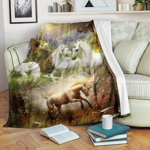 Unicorn Sherpa Fleece Blanket