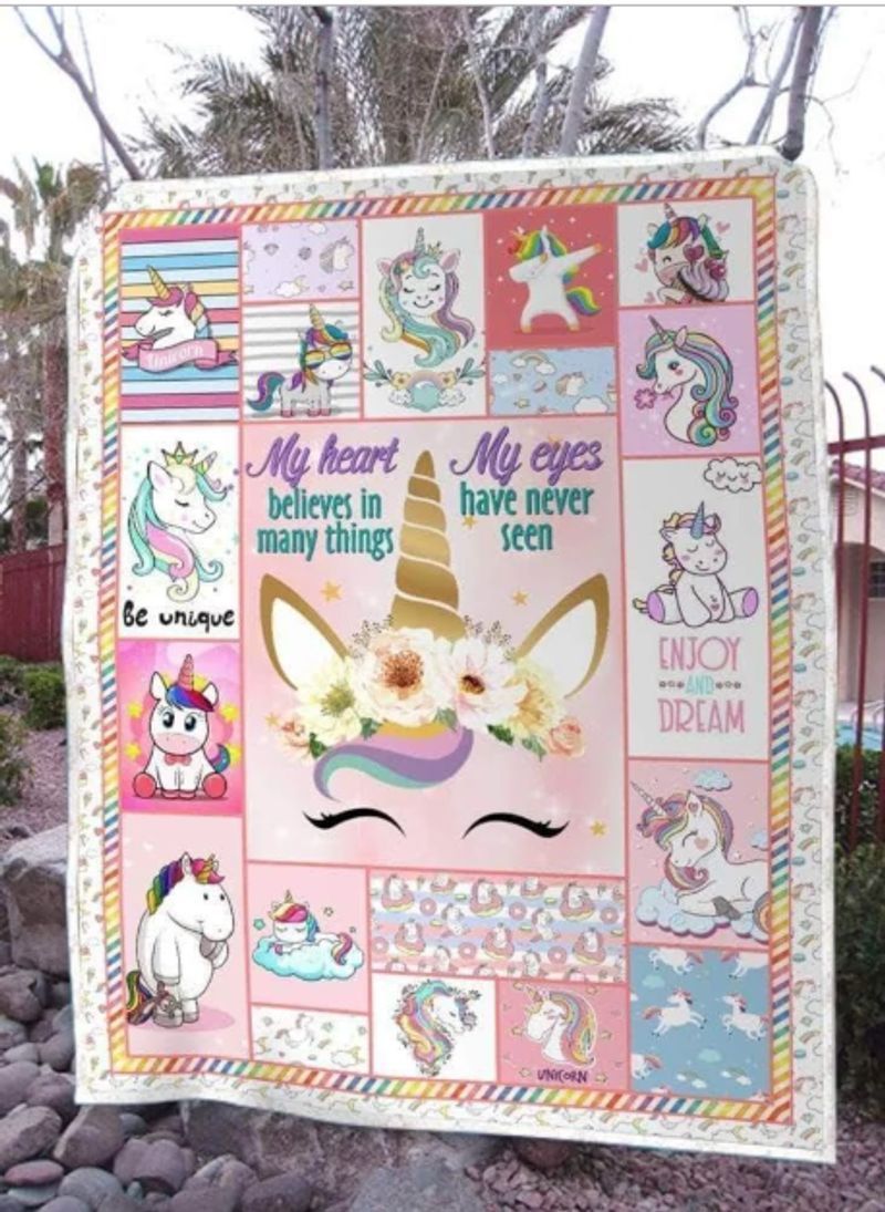 Unicorn Sherpa Fleece Blanket