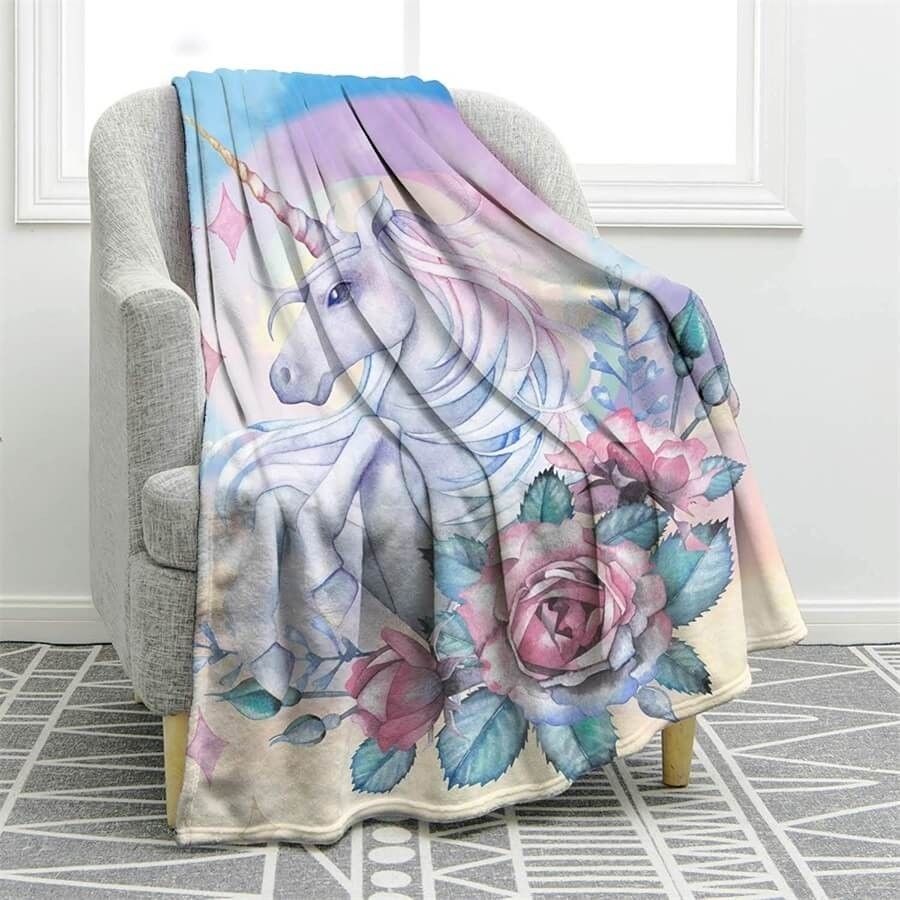 Unicorn Sherpa Fleece Blanket