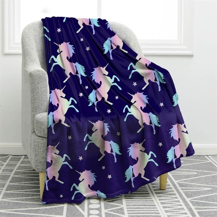 Unicorn Sherpa Fleece Blanket
