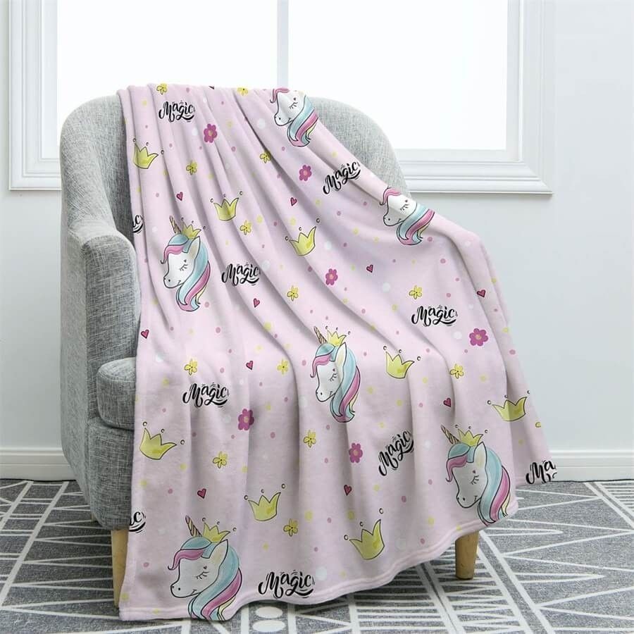 Unicorn Sherpa Fleece Blanket