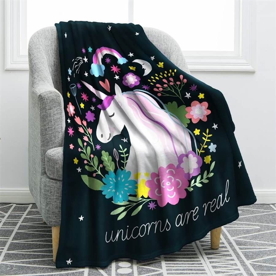 Unicorn Sherpa Fleece Blanket