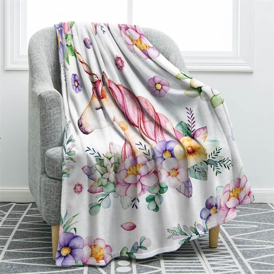 Unicorn Sherpa Fleece Blanket