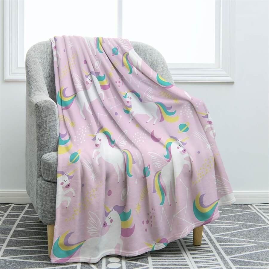 Unicorn Sherpa Fleece Blanket