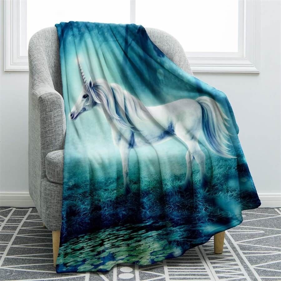Unicorn Sherpa Fleece Blanket