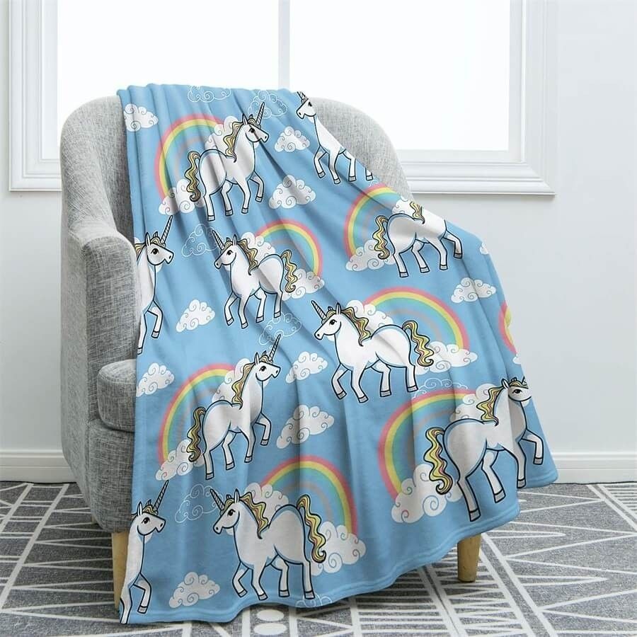 Unicorn Sherpa Fleece Blanket