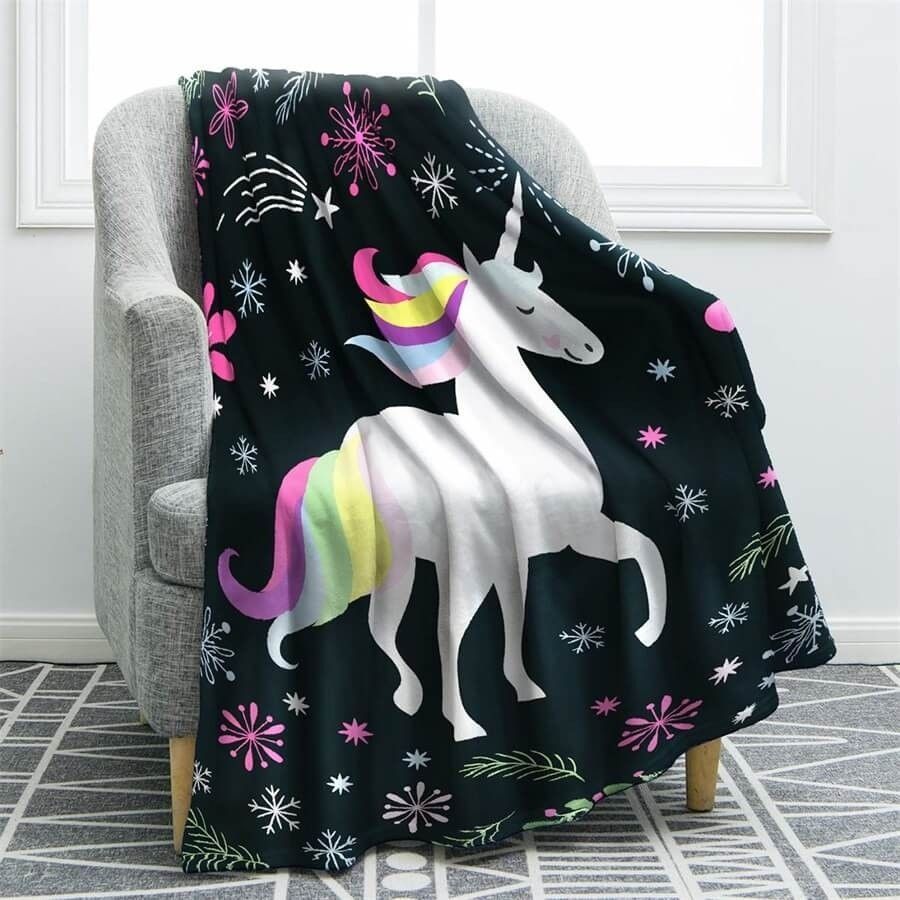 Unicorn Sherpa Fleece Blanket