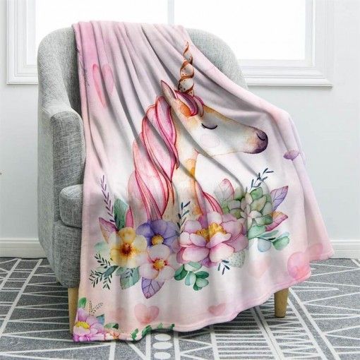 Unicorn Sherpa Fleece Blanket