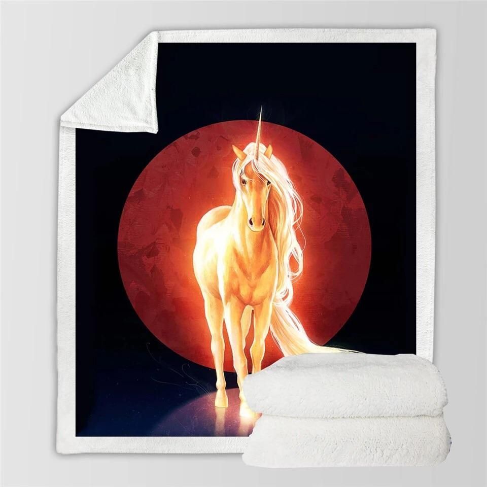 Unicorn Sherpa Fleece Blanket