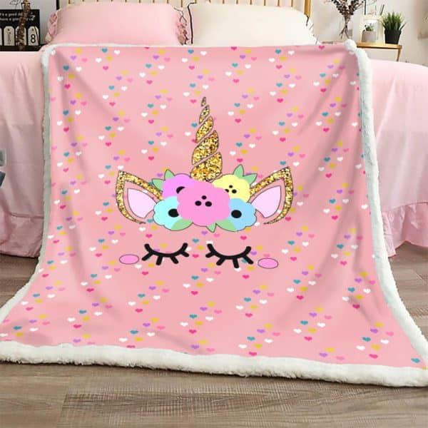 Unicorn Sherpa Fleece Blanket